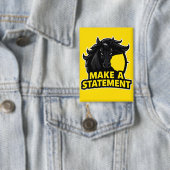 Badge Cheval Noir Gras avec Texte Motivationnel (Insitu)