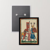 Badge Chevalier et écureuil, Art médiéval du XIVe siècle (Recto/Verso)