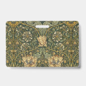 Badge Chèvrefeuille verte florale de William Morris (Arrière)