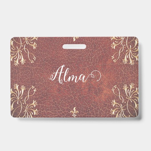 Badge Chèvrefeuilles dorés - personnalisé (Avant)