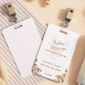 Badge Chic Pink Stripe Cupcake Bakery Business Employee