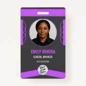 Badge Chic Purple and Gray Professional ID Holder (Devant)