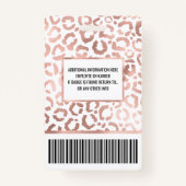 Badge Chic Rose Gold Leopard Cheetah Poster de animal (Dos)
