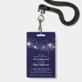 Badge Chic Stars sur Navy Sky Birthday VIP Pass (Arrière avec lanière)