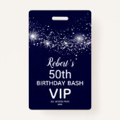 Badge Chic Stars sur Navy Sky Birthday VIP Pass (Devant)