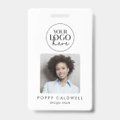 Badge Chic Typographie Logo Photo QR Code Business ID (Avant)