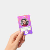 Badge Chic Violet Or Pointillé Photo D'identité De L'emp (Manuel / portable)