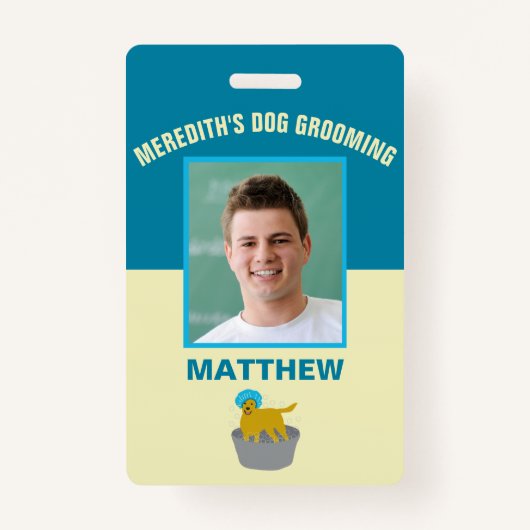 Badge Chien d'affaires Chien Groomers Personnalisé (Devant)