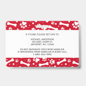 Badge Chien d'Assistance Empreintes de Patte Rouges Cart (Arrière)