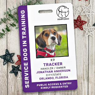 Badge Chien d'Assistance en Formation Photo ID avec Logo