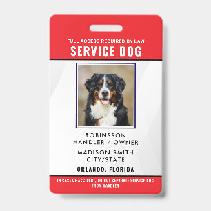Badge Chien d'assistance personnalisé