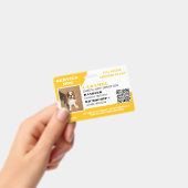 Badge Chien d'assistance Photo ID Code QR Jaune Blanc (Manuel / portable)