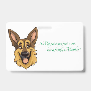 Badge Chien de berger allemand de dessin animé