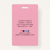 Badge Chien de service blanc rouge personnalisé (Dos)