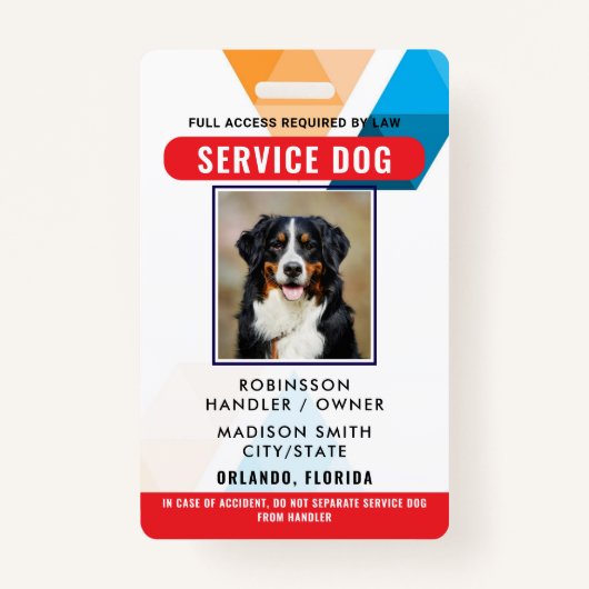 Badge Chien de service personnalisé (Devant)