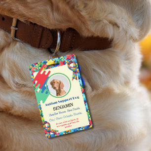 Badge Chien de soutien pour l'autisme Enfant ou Adulte