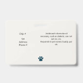 Badge Chien perdu | Informations sur la plaque d'identif (Arrière)