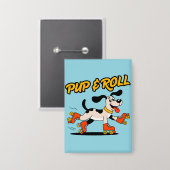 Badge Chien Sur Rouleau Patins Pup & Roll (Recto/Verso)