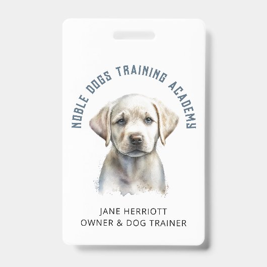 Badge Chien Trainer Puppy Photo QR Code (Avant)