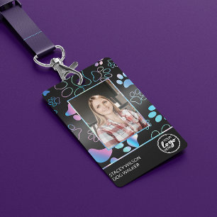Badge Chien Walker Holographique Empreinte de patte Chie