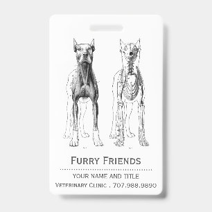 Badge Chiens Anatomiques Réalistes pour Vétérinaire