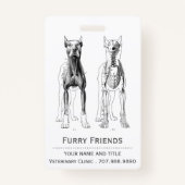 Badge Chiens anatomiques vétérinaires réalistes (Devant)