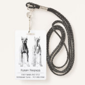 Badge Chiens anatomiques vétérinaires réalistes (Derrière avec lanière)