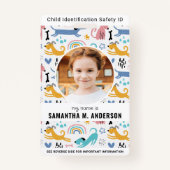 Badge Chiens jolies personnalisées Photo d'urgence ID en (Devant)