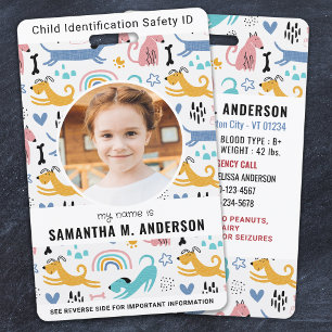 Badge Chiens jolies personnalisées Photo d'urgence ID en