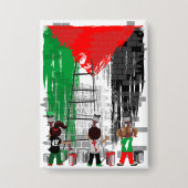Badge Children of Gaza Painting Palestine Flag  (Recto)
