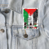 Badge Children of Gaza Painting Palestine Flag  (Insitu)