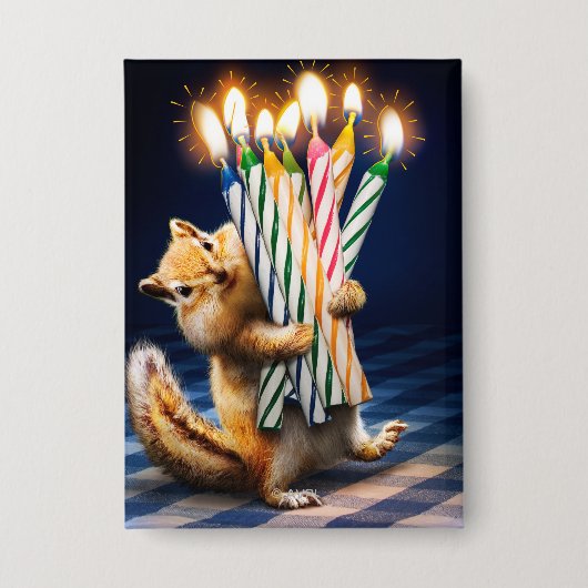 Badge Chipmunk Birthday Candles (Recto)