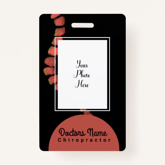 Badge Chiropractor Chiropractor Aquarelle Spine (Devant)