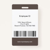 Badge Chocolat Brown personnalisé pour les employés de l (Dos)