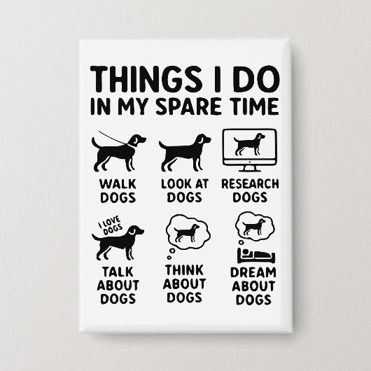 Badge Choses que je fais pendant mon temps libre Chiens (Recto)