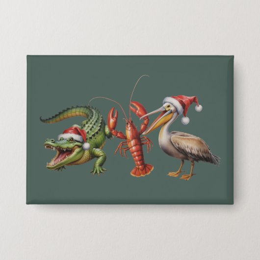 Badge Christmas Alligator Pelican Crawfish Goose Animal (Recto)