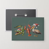 Badge Christmas Alligator Pelican Crawfish Goose Animal (Recto/Verso)