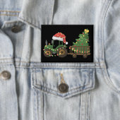 Badge Christmas Tractor With Tree Farmer Farm (Insitu)