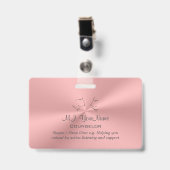 Badge Chrome-effet rose de luxe de conseiller personnel (Front with Clip)