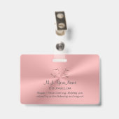 Badge Chrome-effet rose de luxe de conseiller personnel (Back with Clip)