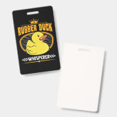 Badge Chuchoteur de canards en caoutchouc (Avant & arrière)