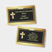Badge Church Pastor Classy Or Et Noir (Front & Back)