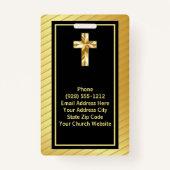Badge Church Pastor Classy Or Et Noir (Dos)