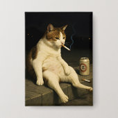 Badge Cigarette Kitten Funny Smoking Cat Gen Z Meme (Recto)
