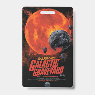 Badge Cimetière Spatial Crâne Halloween Galaxie des Horr