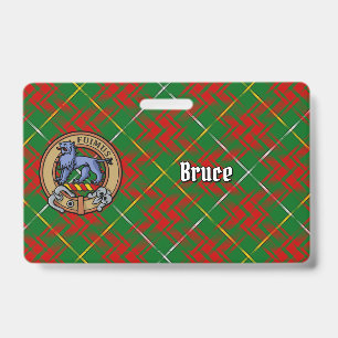 Badge Cimier du clan Bruce sur tartan de chasse