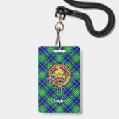 Badge Cimier du clan Douglas sur tartan (Avant avec lanière)