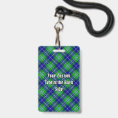 Badge Cimier du clan Douglas sur tartan (Arrière avec lanière)