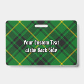 Badge Cimier du clan MacArthur sur tartan (Arrière)