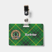 Badge Cimier du clan MacArthur sur tartan (Avant avec clip)